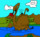 Dibujo Apatosaurios en el agua pintado por MatiasIsr