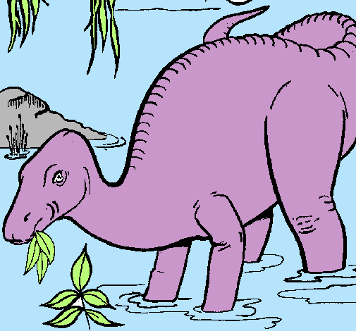 Dibujo Dinosaurio comiendo pintado por ybarra
