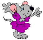 Dibujo Rata con vestido pintado por tulia