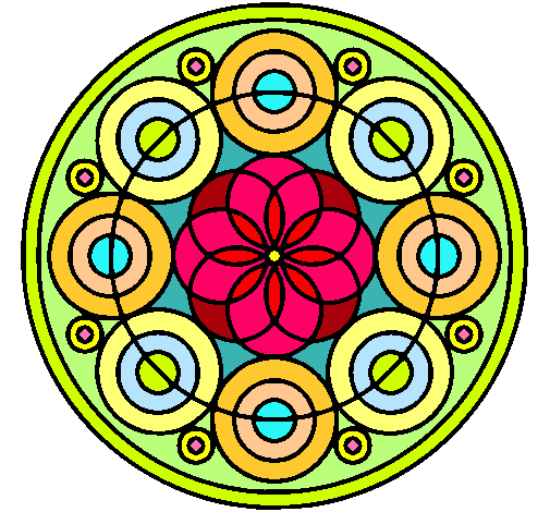 Dibujo Mandala 35 pintado por tarados