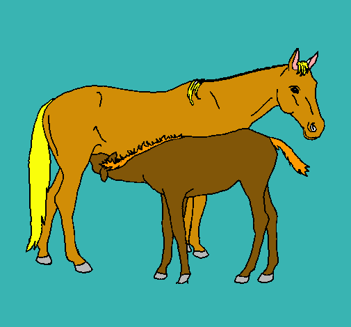 Dibujo Caballos pintado por molita