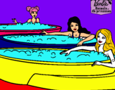 Dibujo Barbie y sus amigas en el jacuzzi pintado por valeyma