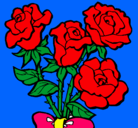 Dibujo Ramo de rosas pintado por neco