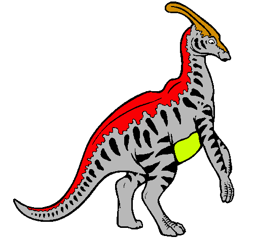 Dibujo Parasaurolofus con rayas pintado por ayullolive