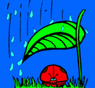 Dibujo Mariquita protegida de la lluvia pintado por carla64
