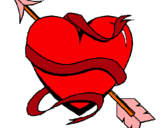 Dibujo Corazón con flecha pintado por cory