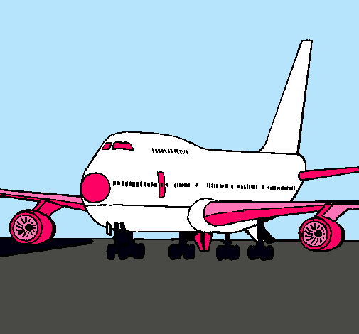 Dibujo Avión en pista pintado por Dilccy