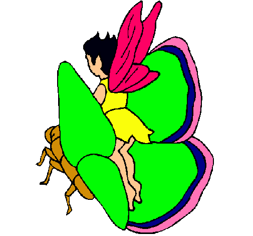 Dibujo Duende y mariposa pintado por CAMICHEER 