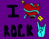 Dibujo I love rock pintado por Marci