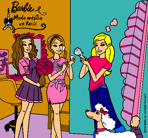 Dibujo Barbie de compras con sus amigas pintado por 2202mmc