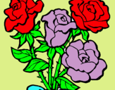 Dibujo Ramo de rosas pintado por iidayra