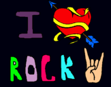 Dibujo I love rock pintado por MeryMieres