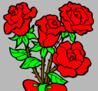 Dibujo Ramo de rosas pintado por lidiana