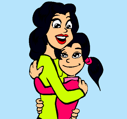 Dibujo Madre e hija abrazadas pintado por Dilccy