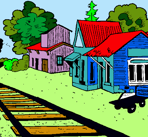 Dibujo Estación de tren pintado por Dilccy