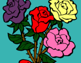 Dibujo Ramo de rosas pintado por florese