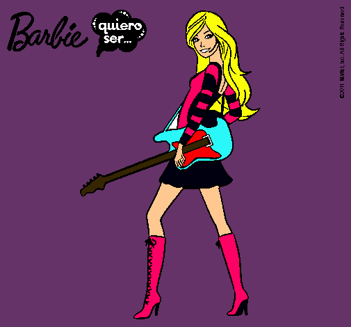 Dibujo Barbie la rockera pintado por nu-ria