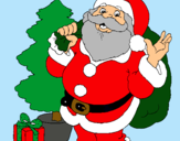 Dibujo Santa Claus y un árbol de navidad pintado por 10342