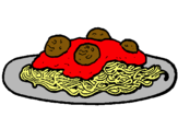 Dibujo Espaguetis con carne pintado por METALxISCO