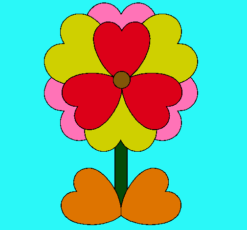 Dibujo Flor de corazones pintado por nenamia