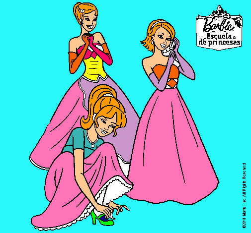 Dibujo Barbie y sus amigas vestidas de gala pintado por BUCANERA_ISSI