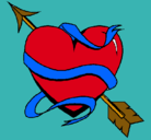 Dibujo Corazón con flecha pintado por elizabethh