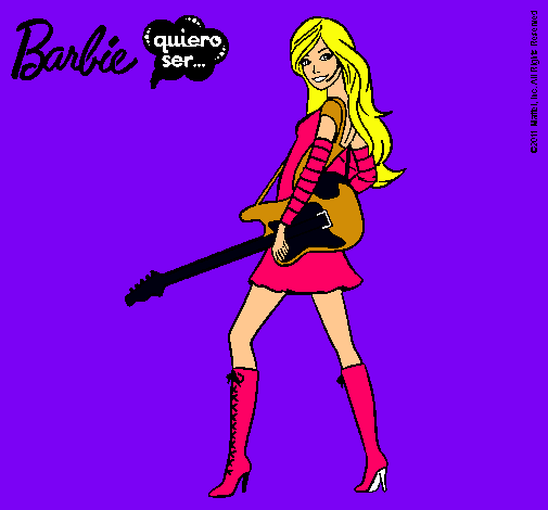 Dibujo Barbie la rockera pintado por florangima