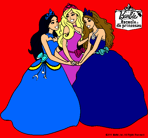 Dibujo Barbie y sus amigas princesas pintado por martaferre