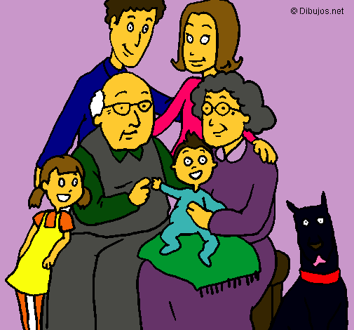 Dibujo Familia pintado por pajarita