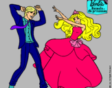 Dibujo Barbie bailando con un amigo pintado por sandrai
