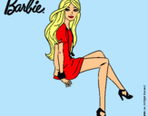 Dibujo Barbie sentada pintado por humacao