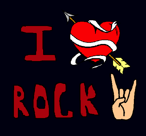 Dibujo I love rock pintado por fgbnm