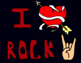 Dibujo I love rock pintado por fgbnm