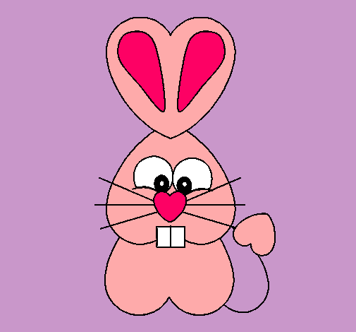 Dibujo Conejo corazón pintado por Elenucha