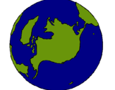 Dibujo Planeta Tierra pintado por verde
