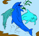Dibujo Delfines jugando pintado por hjhjhjhjhjhj