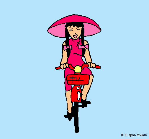 Dibujo China en bicicleta pintado por Dilccy