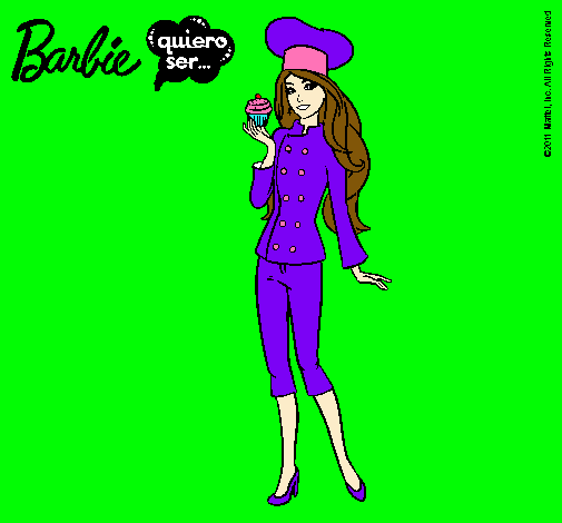 Dibujo Barbie de chef pintado por florangima