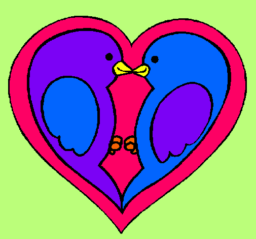 Dibujo Pajaritos enamorados pintado por valeyma