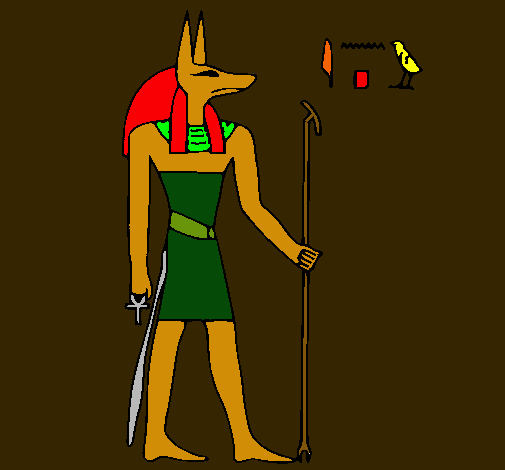 Dibujo Anubis pintado por pollitito