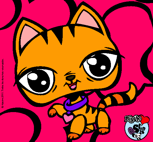 Dibujo Gatito Littlest Pet Shop pintado por danielascaret