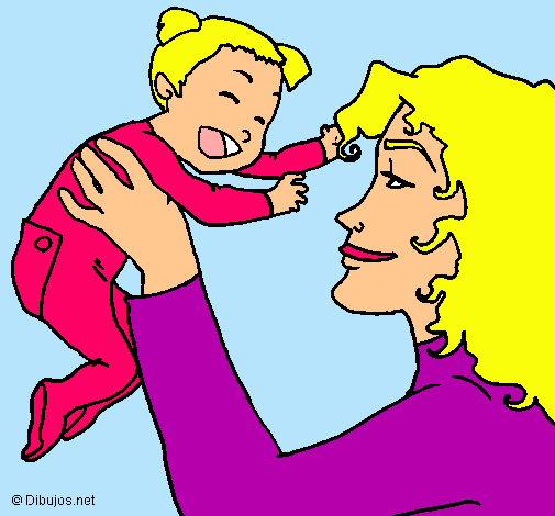 Dibujo Madre con su bebe pintado por Yoovi