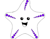 Dibujo Estrella de mar pintado por morada