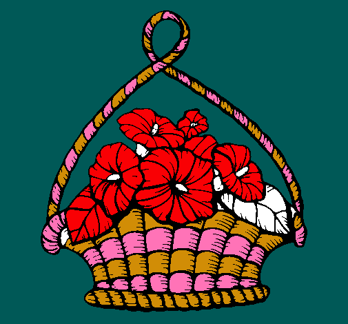 Dibujo Cesta de flores pintado por KKikko