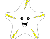 Dibujo Estrella de mar pintado por amarilla