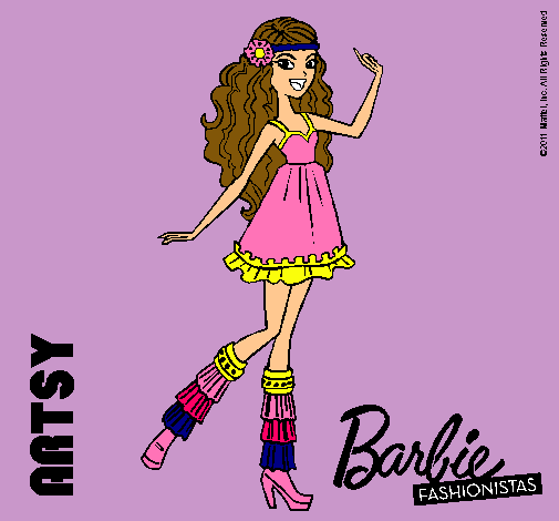 Dibujo Barbie Fashionista 1 pintado por florangima