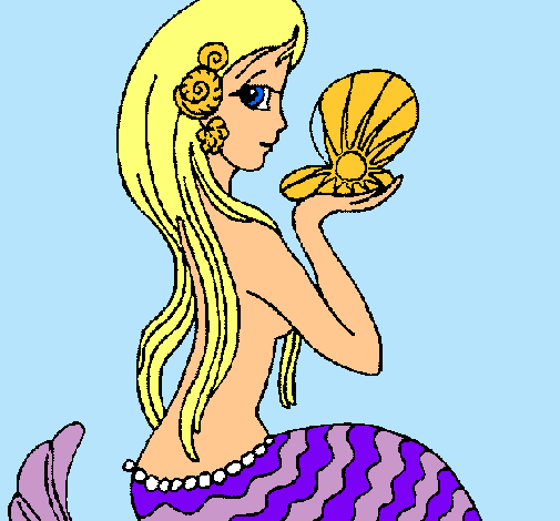 Dibujo Sirena y perla pintado por Dilccy