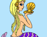 Dibujo Sirena y perla pintado por Dilccy