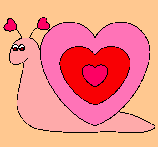 Dibujo Caracol corazón pintado por valeyma