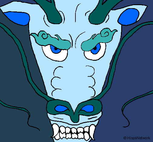 Dibujo Cabeza de dragón pintado por Pipluff